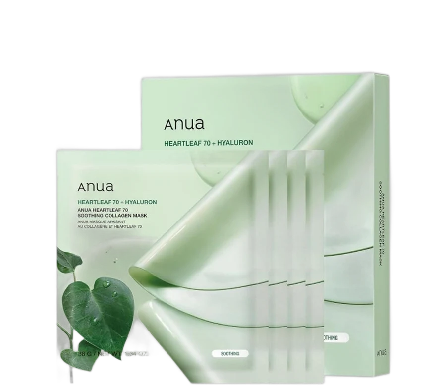 Anua Heartleaf 70 Soothing Collagen Mask (Set of 4)