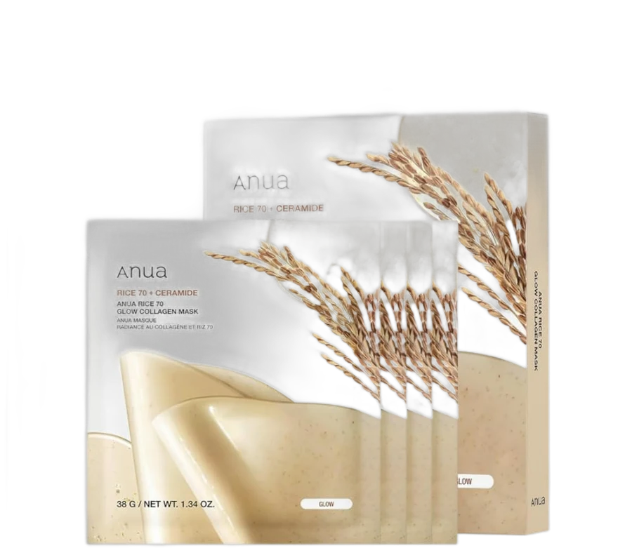 Anua Rice 70 Glow Collagen Mask (Set of 4)