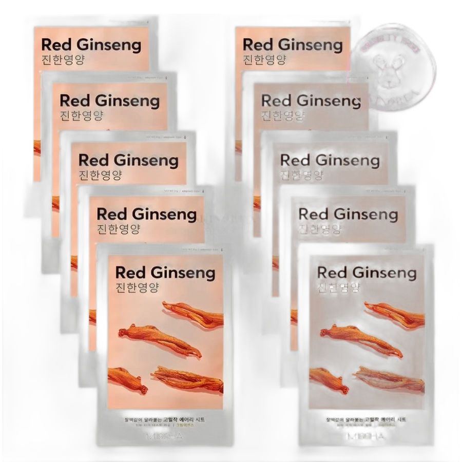 Missha Pack MISSHA Airy Fit Sheet Mask Red Ginseng 10 masques