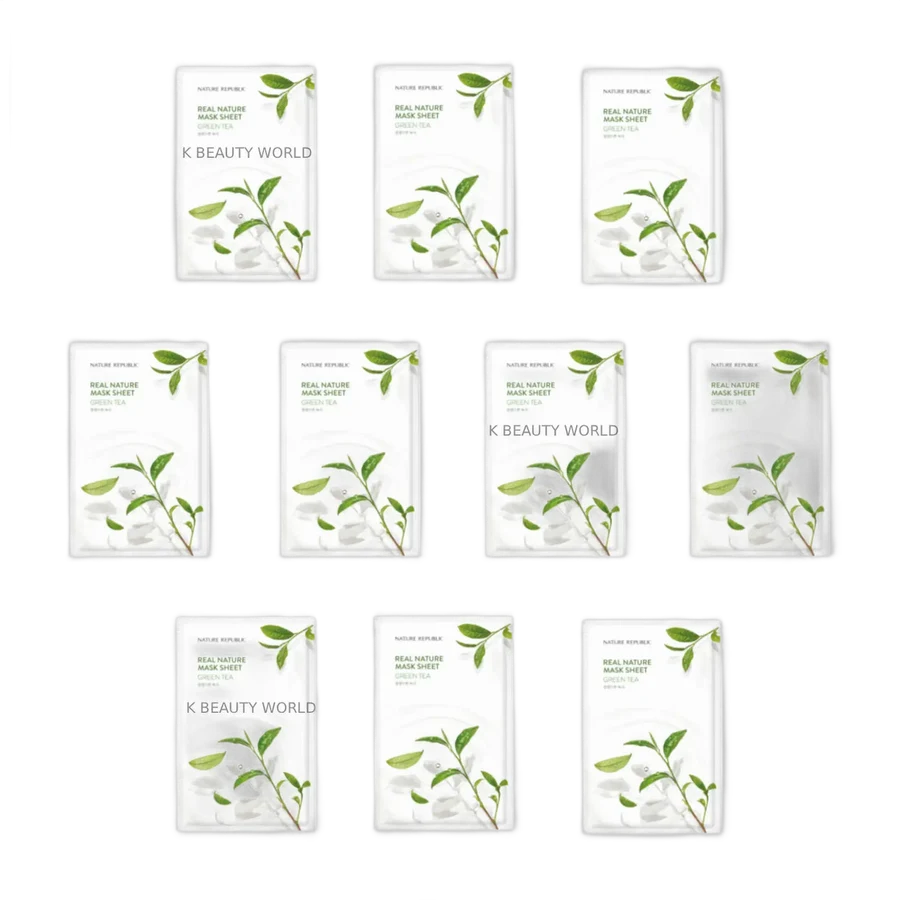 Nature Republic Real Nature Mask Sheet Green Tea (Set of 10)