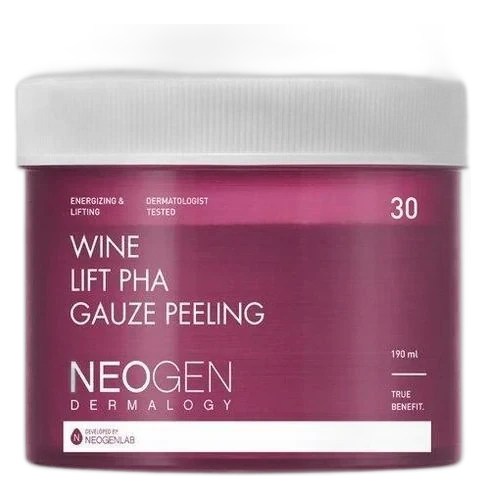 Neogen Dermalogy Wine Lift PHA Gaze Exfoliante 30 pads