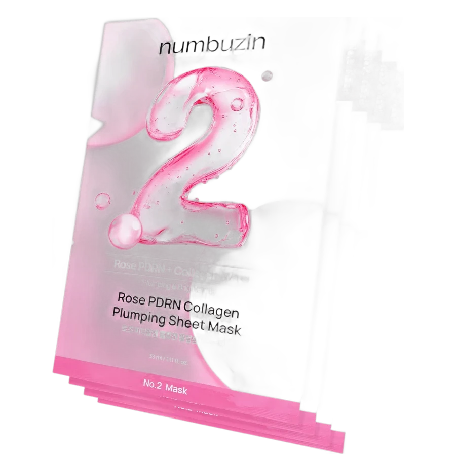Numbuzin No.2 Rose PDRN Collagen Plumping Sheet Mask Set