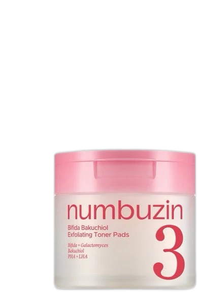Numbuzin No.3 Bifida Bakuchiol Exfoliating Toner Pads 190ml/70ea