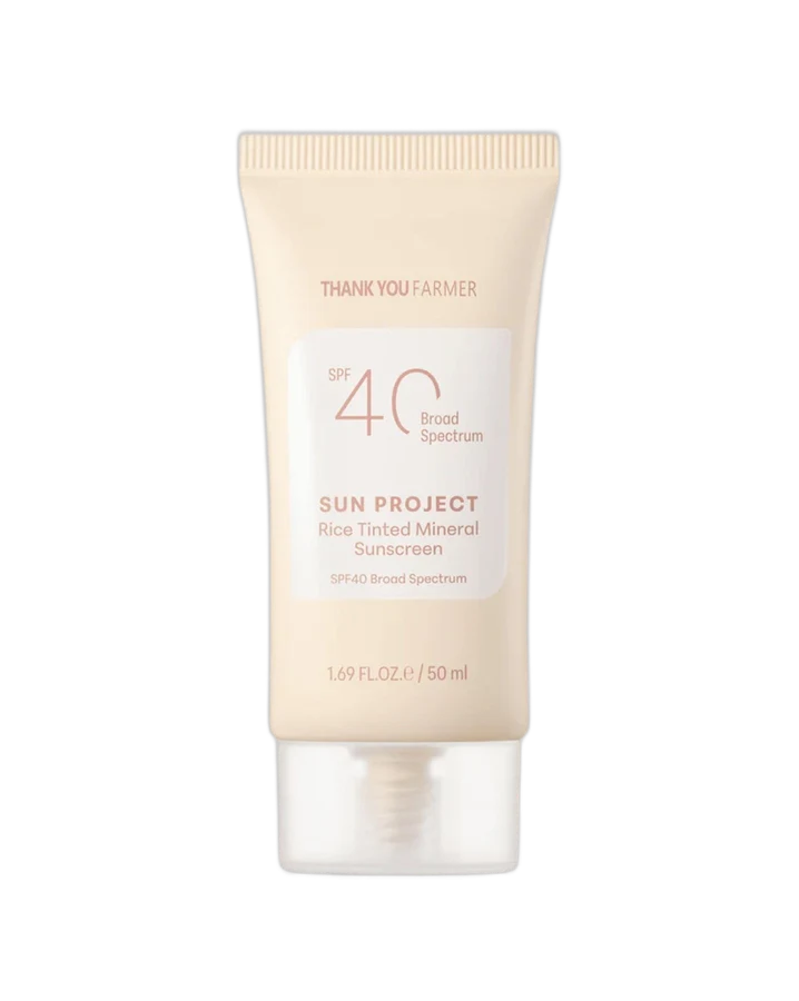 THANK YOU FARMER Sun Project Rice Tinted Mineral Sunscreen SPF 40 Broad Spectrum